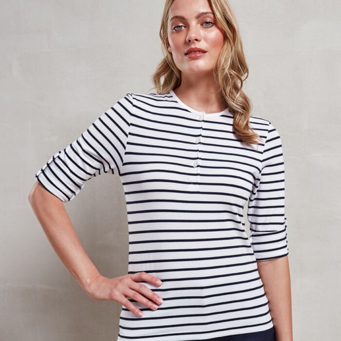 Premier Ladies Long John Roll Sleeve T-Shirt Thumbnail